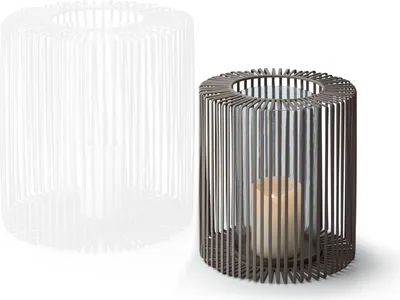 Produktbild von Philippi Oslo Windlicht, hoch S Stahl, pulverbeschichtet, Glas 254028