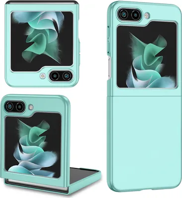 Image de Etui pour Samsung Galaxy Z Flip 5, étui fin et dur en PC résistant aux rayures bleu ciel