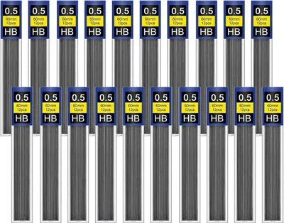 Produktbild von Bleistiftminen 0,5 mm HB 240 Stück bruchsichere Minen, hochwertige HB Minenersatz für Druckbleistifte, ideal zum Schreiben, Zeichnen und für Hausaufgaben, bruchfest und zuverlässig (0,5 mm)