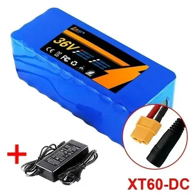 Produktbild von Akku E-Scooter - 36V 60Ah Li-Ion 10S4P 18650 Batteriepack - 60000mAh Hochkapazität - Für 36V Elektroroller - Mit Ladegerät - XT60-DC Stecker