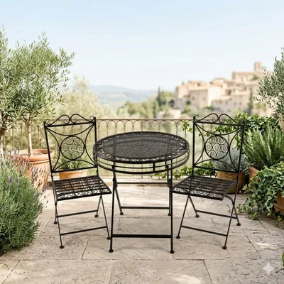 Produktbild von Pariser Flair für Zuhause: Klappbares 3-teiliges Gartenmöbel-Set „Santos“