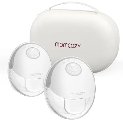 Image de Momcozy M6, extracteur de lait maternel électrique double, gris, 180 ml, 9 niveaux d'aspiration