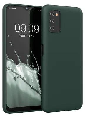 Produktbild von kwmobile Handyhülle für Samsung Galaxy A03s Hülle - TPU Case - Kabelloses Laden - Schutzhülle Cover in Moosgrün
