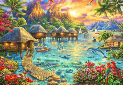 Immagine prodotto di Puzzle Grafika Tropical Oasis, 1000 pezzi, cartone, per adulti