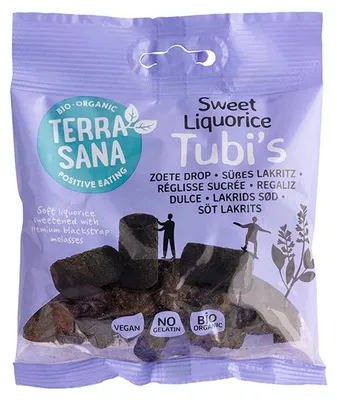 Productafbeelding van TerraSana Zoete drop tubi's  (100 gr)