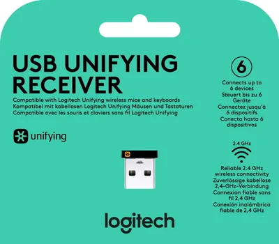 Produktbild von Logitech 910-005931, USB-Receiver, 14 mm, 6 mm, 15 mm, 1,23 g, Schwarz