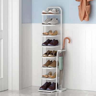 Schuhregal Schuhschrank 8 Ebenen, 121cm platzsparend Schuhständer Schuh-Organizer, 8-stöckig Regalwürfel Standregal Aufbewahrung Deko Weiß