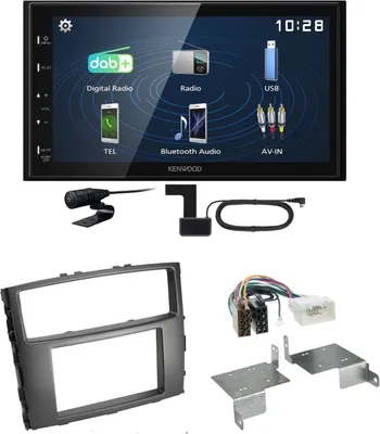 Produktbild von Kenwood DMX129DAB DAB+ Bluetooth USB Einbauset für Mitsubishi Pajero bis 2014