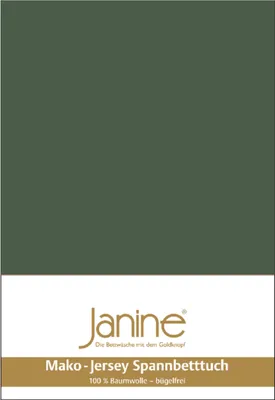 Produktbild von Janine Spannbetttuch Mako Feinjersey 5007 Farbe olivgrün Größe 150x200cm