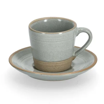 Produktbild von ZELLER 26538 Espresso-Set GRAU/BRAUN, 8-tlg., Steingut