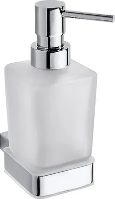 Produktbild von BIA Glasseifenspender Messing Glas Chrom 65x150x120 mm, 250 ml für Bad & Küche >> zum Bohren