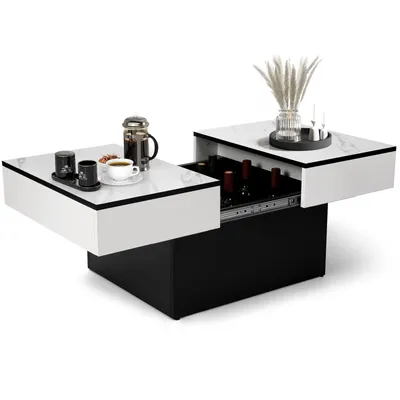Produktbild von VOWNER Couchtisch, Moderner Couchtisch, Ausziehbarer Schreibtisch