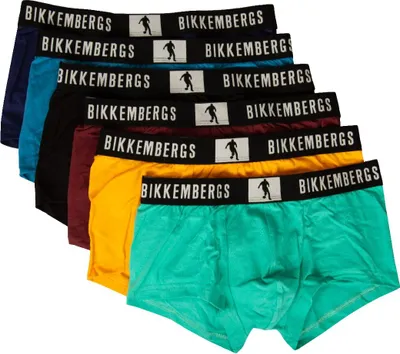Produktbild von BIKKEMBERGS Herren-Boxershorts, 6er-Pack, sichtbarer Gummizug, elastische Baumwoll-Unterhosen, Artikel: BKK42UTR17SX, S - EU S - US XS - FR 2, Cotone 95%,Elasthan 5%