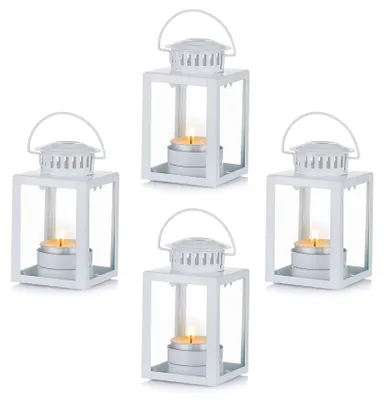 Zdjęcie produktu dla Świecznik lampion dekoracyjny - 4 szt. - Wiszący - Vintage - Wysokość 10,1 cm - Średnica 6,2 cm - Na przyjęcie weselne i stół