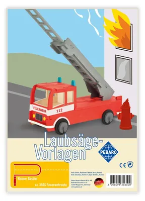 Produktbild von Laubsägevorlage Feuerwehrauto, 1Stück