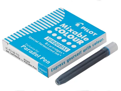 Produktbild von PILOT Parallel Pen Tintenpatronen 6er Set – für Kalligraphie, Farbe Türkis
