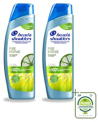 Imagen del producto de 2 champús anti-caspa Head & Shoulders Pure Intense Oil Control, 250 ml - Paquete grande - 2 unidades
