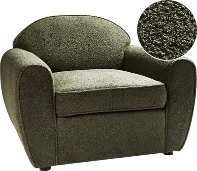 Obrázek produktu pro BELIANI Křeslo tmavě zelené čalounění buklé s područkami moderní klasický styl obývací pokoj