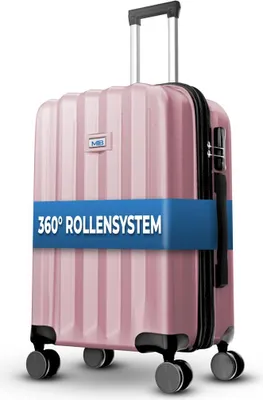Produktbild von Reisekoffer 1052 Reisetasche Koffer Handgepäck Tasche Trolley ABS Rose Gold M-55cm (Handgepäck)