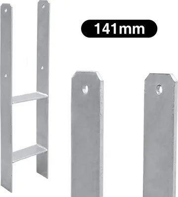 Immagine prodotto di 8x ancoraggio per pali spessore materiale 4,75 mm palo quadrato in legno per pali 141MM