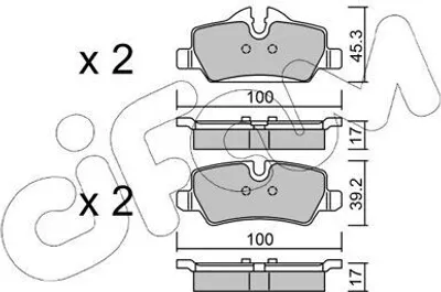 Produktbild von CIFAM Bremsbeläge Satz Hinten Bremsklötze für MINI Schrägheck (F56) 822-1014-0
