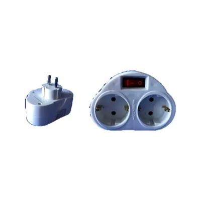 Produktbild von 2 Fach Steckdose mit Schalter, Steckdosenleiste mit Schalter Weiß, Steckerleiste mit Schalter Max.3500W,