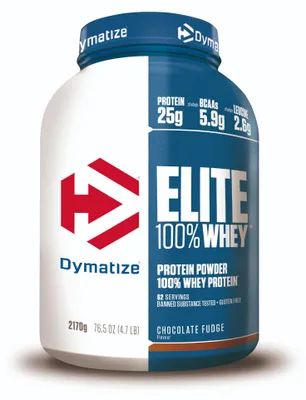 Produktbild von DYMATIZE Whey Protein Pulver Shake Hydrolysat Elite 100% Isolat Chocolate Fudge 2170 g