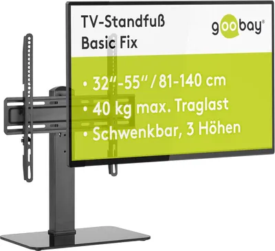 Productafbeelding van Standaard 32-55 inch - TV - Draaibaar ± 35° - In hoogte verstelbaar - VESA - Compatibel - Tot 40 kg - Glazen voet
