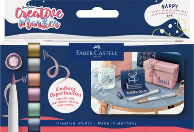 Obrázek produktu pro Faber-Castell Gofa, Metalická, Vícebarevný, Vícebarevný, 6 barva/barev, Jemný hrot, Obdélník, 1,5 mm