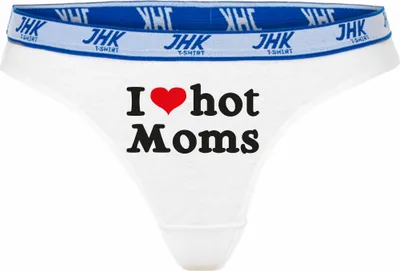 Produktbild von Damen Thong Slip - Boxer-0049-woman-white-h-L - weiß - L - hinten - I Love Liebe Mums - lustiges Motiv - Spruch - Unterwäsche - Unterhose - Freizeit - lustig