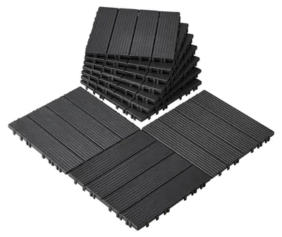 Obrázok produktu pre VEVOR terasová dlažba, sada 10 ks, balkónová dlažba 30 x 30 cm, click dlažba, vodotesná plastová podlahová krytina na vonkajšie použitie, podlahová krytina na terasu