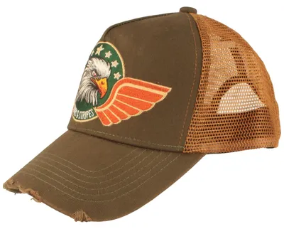 Stars and Stripes Trucker Cap Snapback Adler in grün