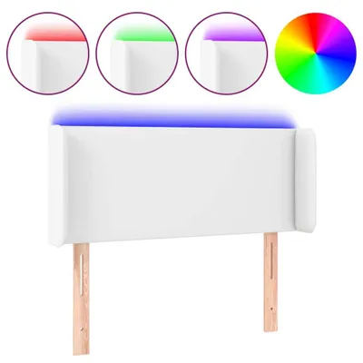 Produktbild von LED Kopfteil Weiß 83x16x78/88 cm Kunstleder