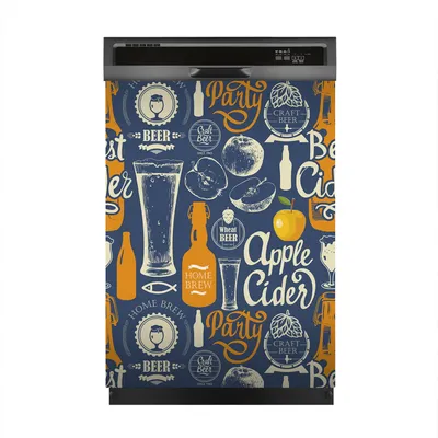 Produktbild von Magnete Dekorative 60x80 cm Küche Magnetmatte Spülmaschine - Bier Apfelwein und Apfel