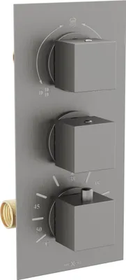 Image de Cube mitigeur thermostatique douche/baignoire 3 sorties graphite (77503-66)