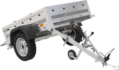 Zdjęcie produktu dla Przyczepka jednoosiowa 150x106 UNITRAILER GARDEN 150 KIPP ze stelażem H-0 i pokrowcem szarym
