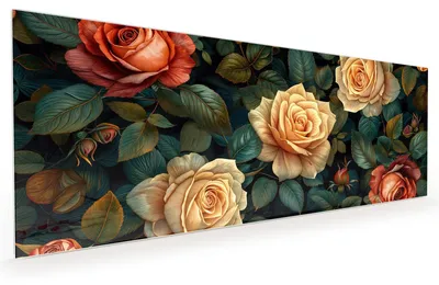 Produktbild von Küchenrückwand Spritzschutz Glas mit Motiv Rosenmuster Blumen 40 x 40 cm