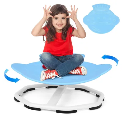 Produktbild von Ikodm Sensorischer Kinderstuhl, Drehstuhl für Autismus, Sensorischer Balance Training Sitz Kunststoff Blau