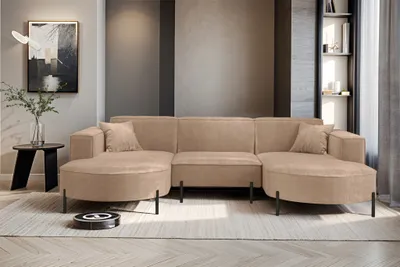 Produktbild von Wohnlandschaft U-Form Sofa VALENCIA in Stoff Noel Beige