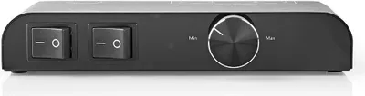 Obrázek produktu pro Ovládací skříňka reproduktorů | 2portový port(y) | Banán | Impedance reproduktoru: 4-16 Ohm | Maximální zatížení na kanál: 60 W | Ovládání hlasitosti | Hliník | Černá