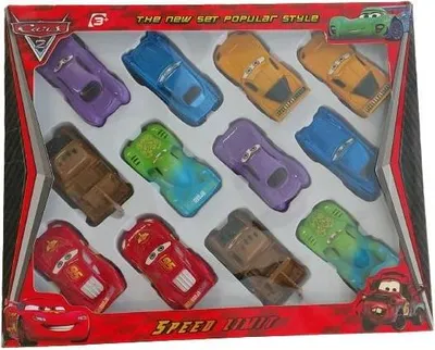 Obrázek produktu pro Sada 12 autíček - Cars 2. na setrvačník.
