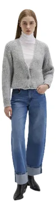 Produktbild von Mavi Damen Button Front Cardigan Strickjacke, Mid Grey Melange, S