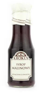 Zdjęcie produktu dla SYROP MALINOWY BEZGLUTENOWY 355 g (280 ml) - KROKUS