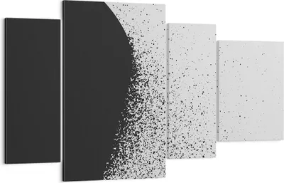 Produktbild von Bild auf Leinwand - Leinwandbild - 4 Teile - Abstraktion Schwarzweiß Geometrie - 120x70cm - Wand Bild - Wanddeko - Wandbilder - Leinwanddruck - Bilder - Wanddekoration - Leinwand bilder DL120x70-4922