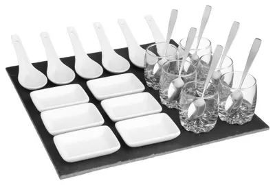 Obrázok produktu pre Secret de Gourmet sada na občerstvenie, štvorcová, 25 kusov d. 30,5 x d. 6,5 x v. 30,5 cm biela