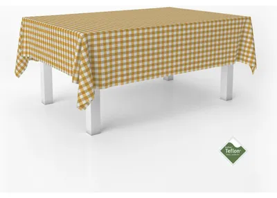 Vichy Tischdecke 240x140 cm, fleckbeständig, goldfarben