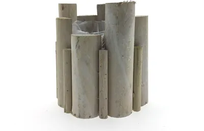 Produktbild von Blumentopf Holz Topf Blumenschale Pflanztopf Ø15cm H15cm weiß gekälkt Übertopf