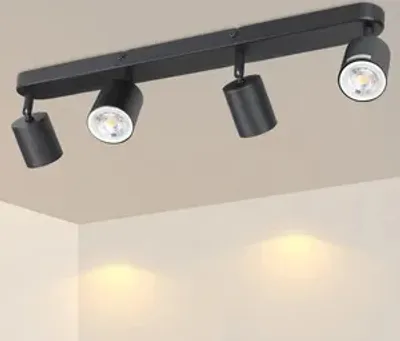 Produktbild von ZMH LED Deckenleuchte Schwarz 4 Flammig Deckenlampe  Deckenstrahler Modern GU10 Metall Deckenspots Schwenkbar 330° für Wohnzimmer Schlafzimmer Flur