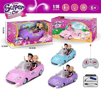 Obrázok produktu pre Modré RC auto kabriolet s diaľkovým ovládaním, 3,7 V batériou a 2 figúrkami – detské autíčko