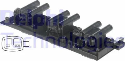 Produktbild von DELPHI GN10464-12B1 Zündspule 12V für KIA CARNIVAL II (GQ) CARNIVAL I (UP)